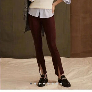 Anthropologie |  Avec Les Filles Sueded Slit-Hem Leggings in Plum